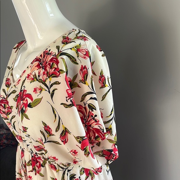 Mario Serrani Red and White Flutter Sleeve Mini Sundress - Picture 6 of 9